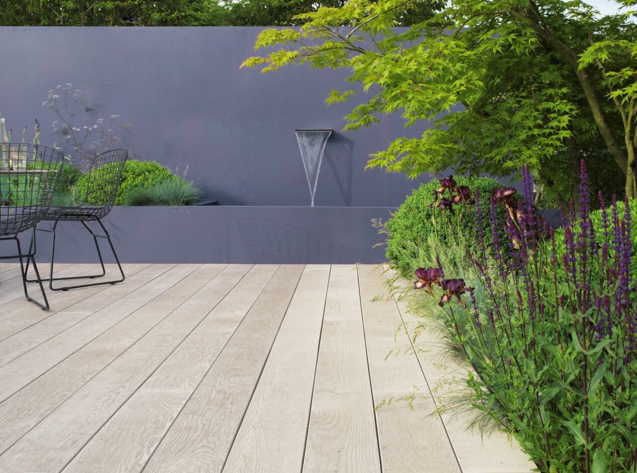 Moderne Enhanced Grain Lime Oak Terrasse