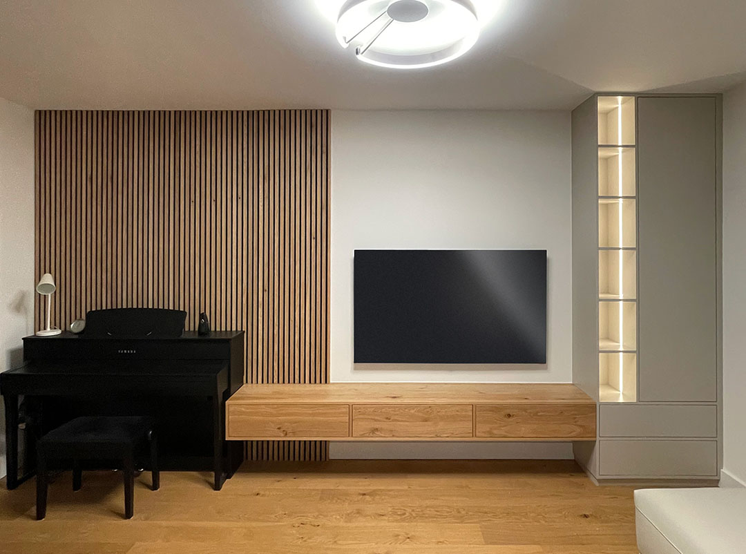 TV-Möbel im Wohnzimmer nach Maß